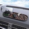 Dashboard Anti Slip Mat with Phone Holder 360-Degree Rotation Dashboard Mount Built-in Parking Number Plate Secure Phone Holder for Driving
