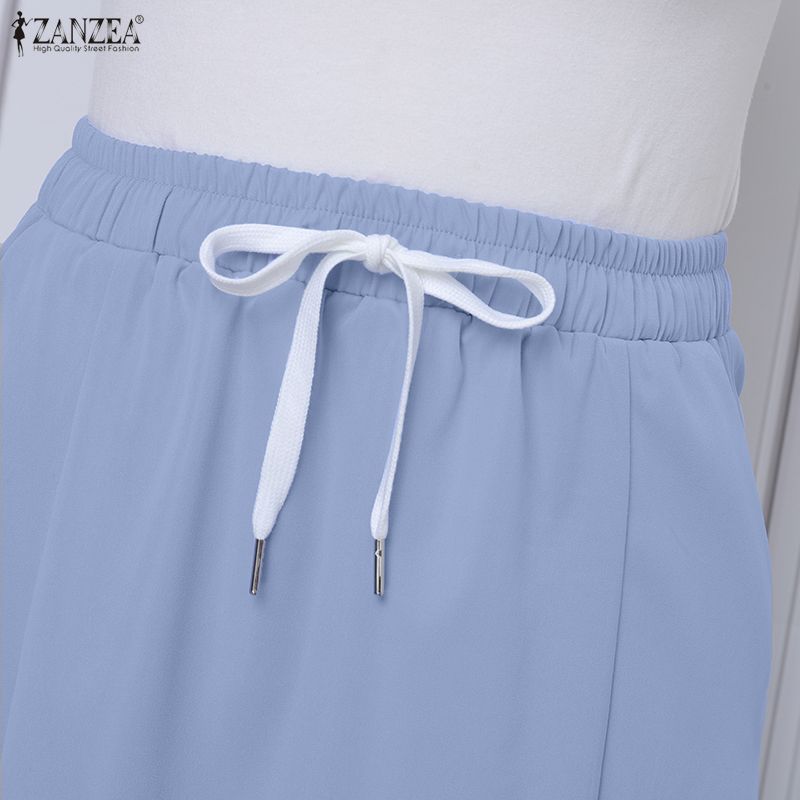 ZANZEA Damskie luźne, długie spódnice w pasie na co dzień
