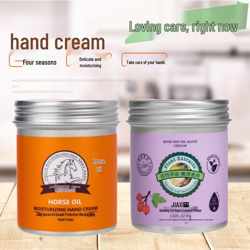 Jiaxi 80ml Rose Avocado Horse Oil Hand Cream for Autumn & Winter - Moisturizing & Hydrating.