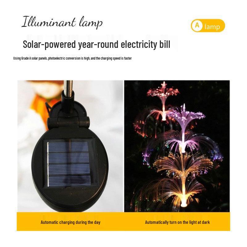 Outdoor Solar LED Glasfaser Quallenlicht - Dekorative Rasen- und Hofbeleuchtung