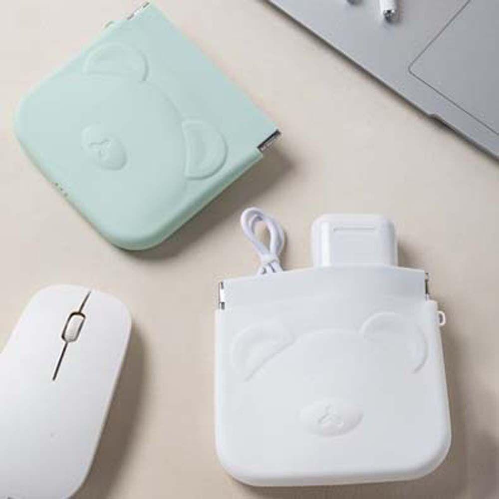 Solid Color Self-closing Lipstick Bag Cartoon Animal Mini Square Makeup Bag  Outdoor