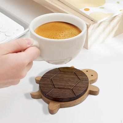 Wooden Turtle Coaster Cute Insulation Mat Housewarming Gift Heat Resistant Pad Wood Cup Table