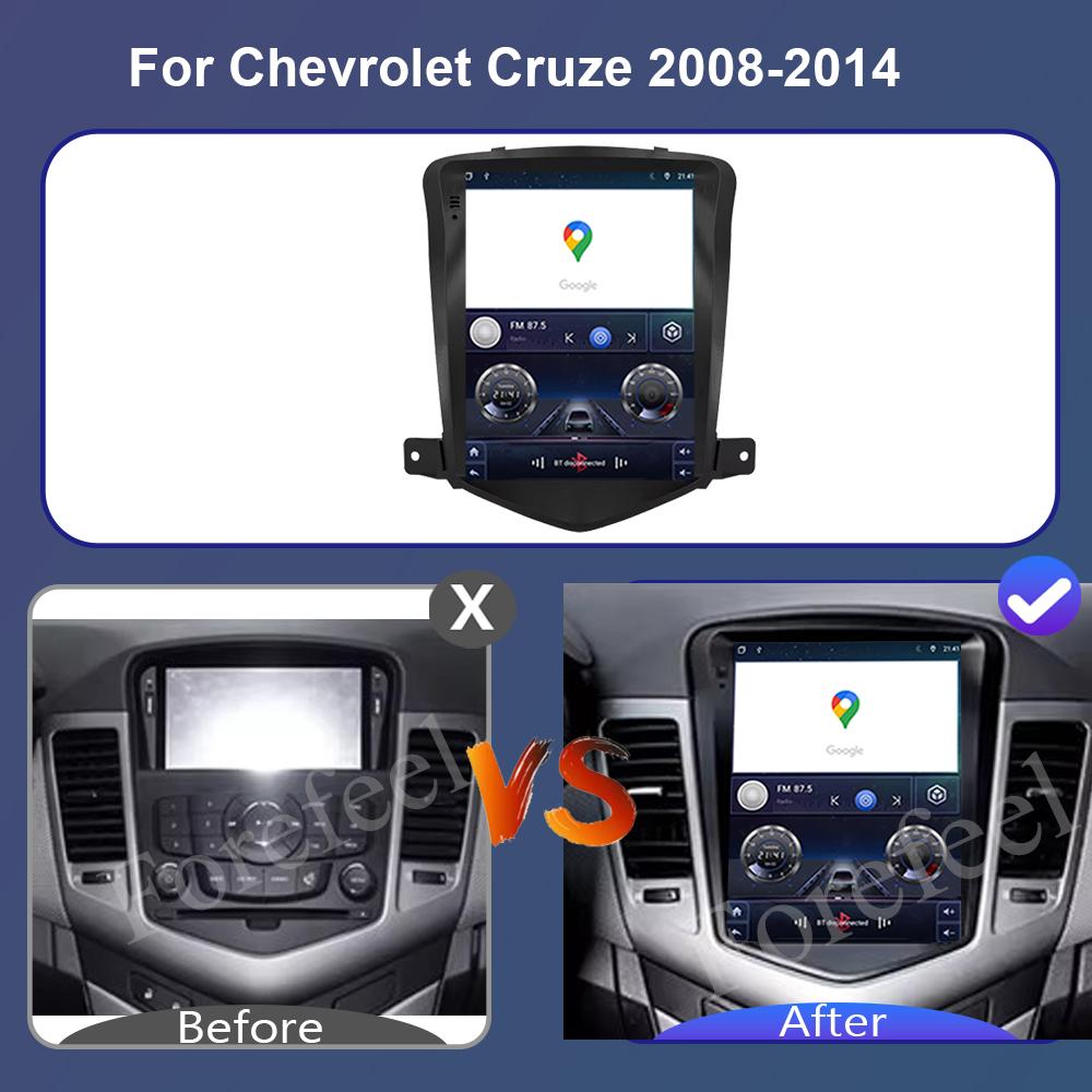 9.7 Inch Car Radio Video Player Android 14 For Chevrolet Cruze 2008-2014 For Tesla Style Auto Radio Wireless Carplay DSP BT Wifi