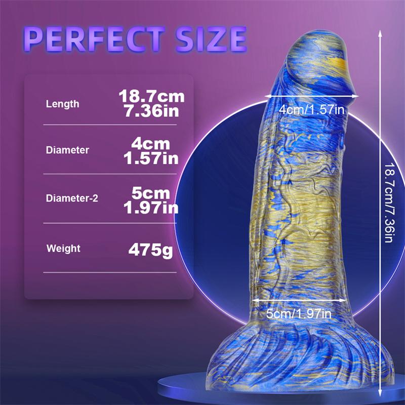 Weibliche gemischte Farbe flüssiges Silikon Nachahmung Dildo geformt zurück Gericht Anal Plug Erwachsene Sexspielzeug