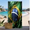 Brasilien Fußball Druck Strandtuch Schnelltrocknend Super Saugfähig Weiches Badetuch zum Schwimmen Strand Reisen Fan Souvenir Geschenk