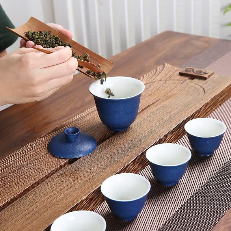 

Stone Glaze Portable Kung Fu Tea Set with Gaiwan