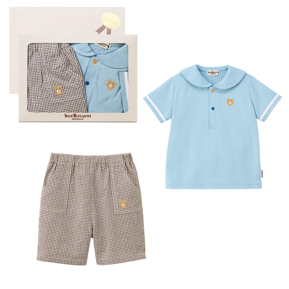 

HOUSE Hot Pants Set Boys Girls Baby Kids Clothing Storm Blue 80cm [MIKI Biscuits] T-shirt & Children s 74-9931-140