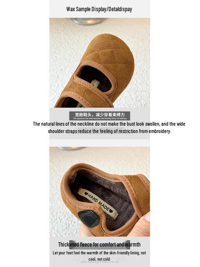 2025 New Kids' Fleece-Lined Cotton Shoes: Cozy, Warm Winter Footwear with Closed Heel for Babies