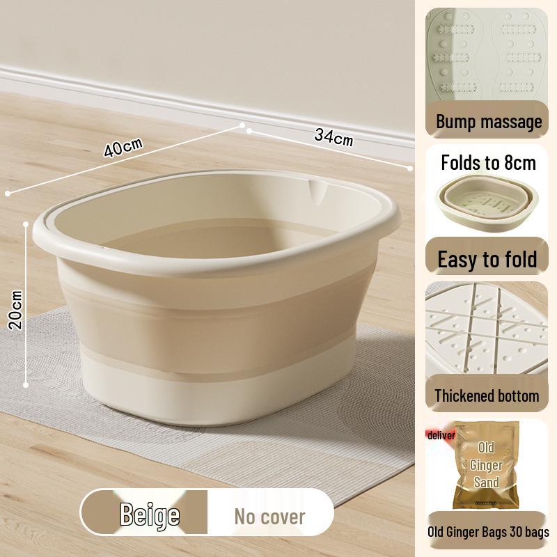 Foldable Portable Foot Bath Basin - Insulated and Over-Calf Design for Home Spa.