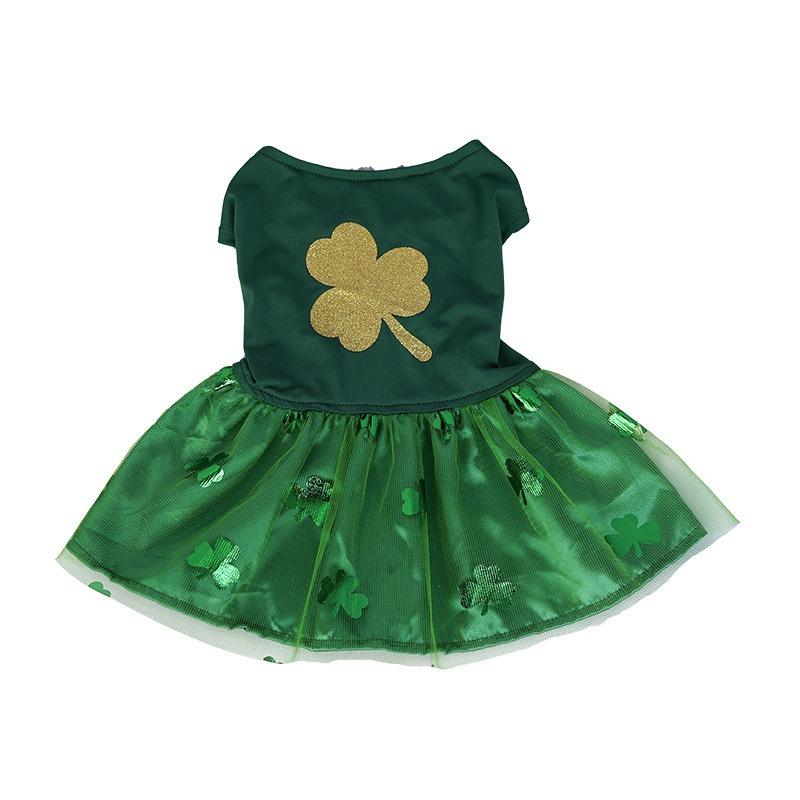 Pet dog clothes dog cat Irish skirt trefoil mesh explosion