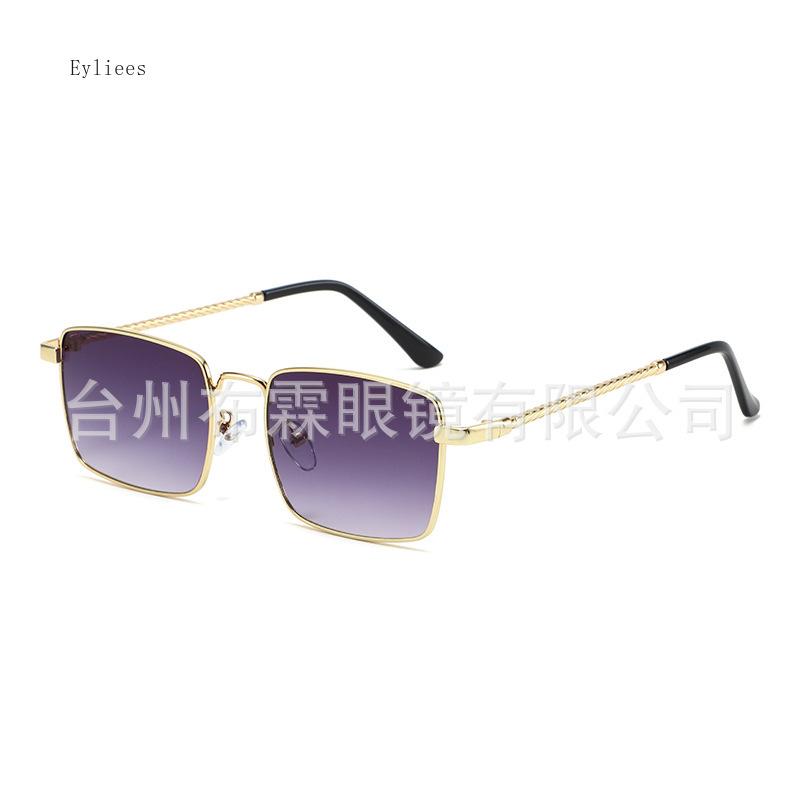 New Fashion Square Sunglasses Men  Designer Vintage Metal Sun Glasses For Women Retro Travel UV400 Eyewear gafas de sol