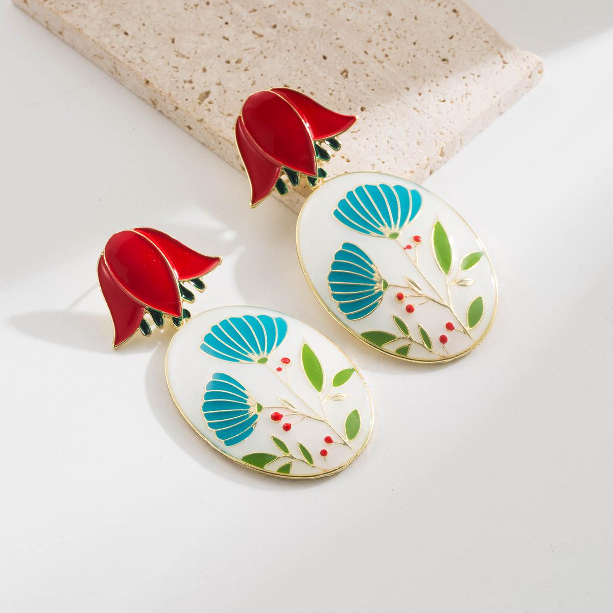 

Свежий и Красивый Нишевый Модный Набор Ожерелья и Серёг для Женщин, Уникальный Цветочный Женский Комплект Ювелирных Изделий Earrings