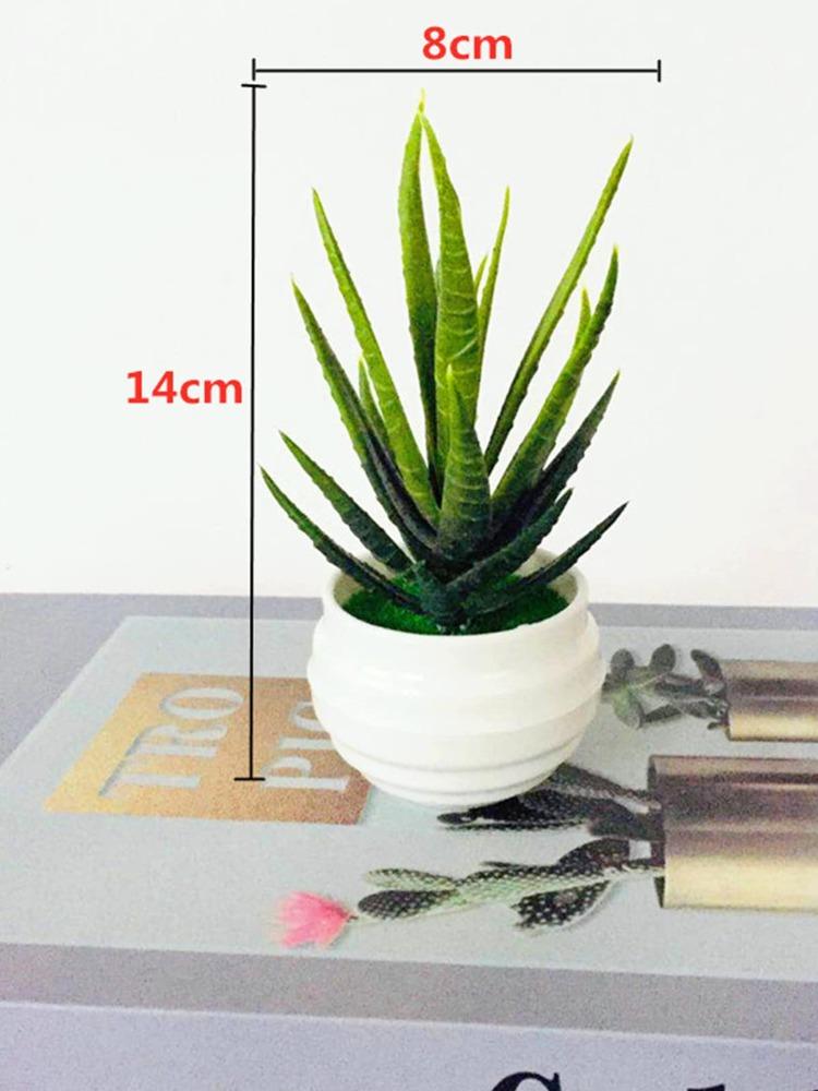 2 Pcs Mini Potted Plant Artificial Aloe Simulation Potted Plant Artificial Plastic Display Mold Bonsai for Home Table Decor