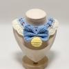 Handmade knitted bibs and neckerchiefs for pets, featuring a cute princess style, perfect for dogs and cats, and can also be used as decorative