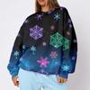 Women's Trendy Christmas Print Crewneck Sweatshirt Lightweight Casual Pullover Top