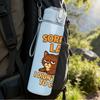 1PC Sorry Im Late Lazy Cat 750ml Color Plastic Sports Water Bottle Leakproof Flip Straw Lid Suitable for Sports Office Home Use
