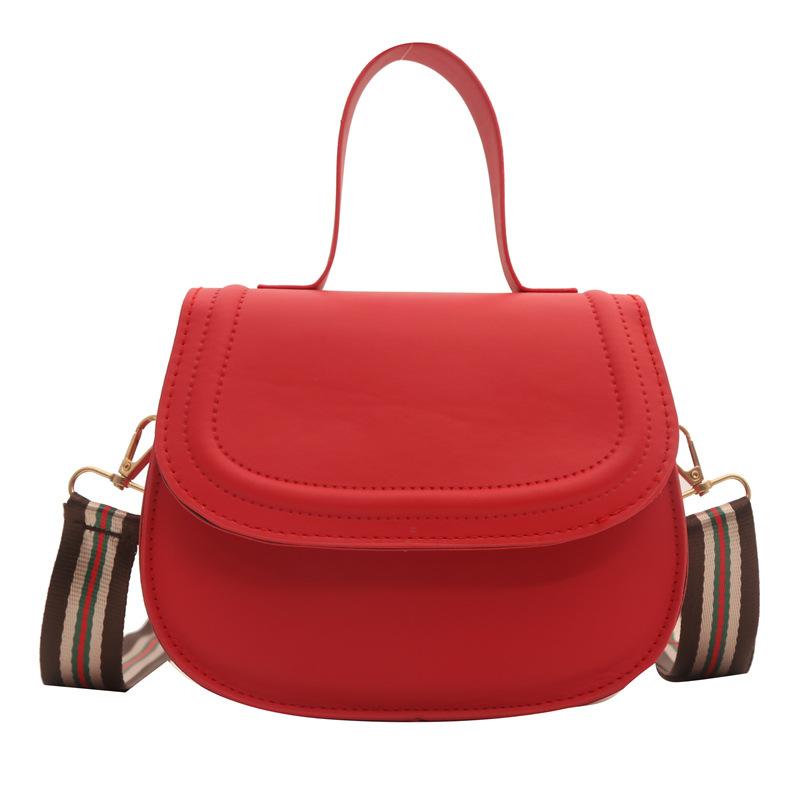 

Нова жіноча сумка 2024, модна весняна сумка через плече, іноземний стиль, широка лямка, підсідельна сумка, приміська сумка червоний