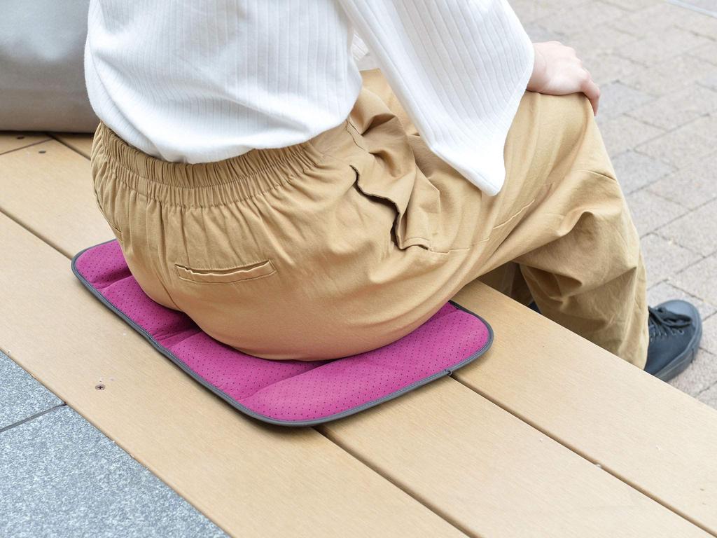 EXGEL Mobile Cushion M Gray Cushion Portable Made in Japan Foldable Portable Compact MOB01-GR