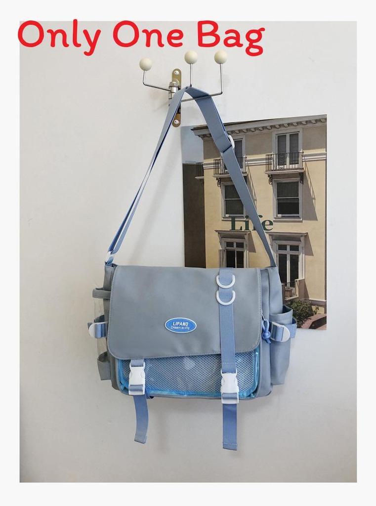 Minimalist College Style Large Capacity Nylon Messenger Bag For Daily Use