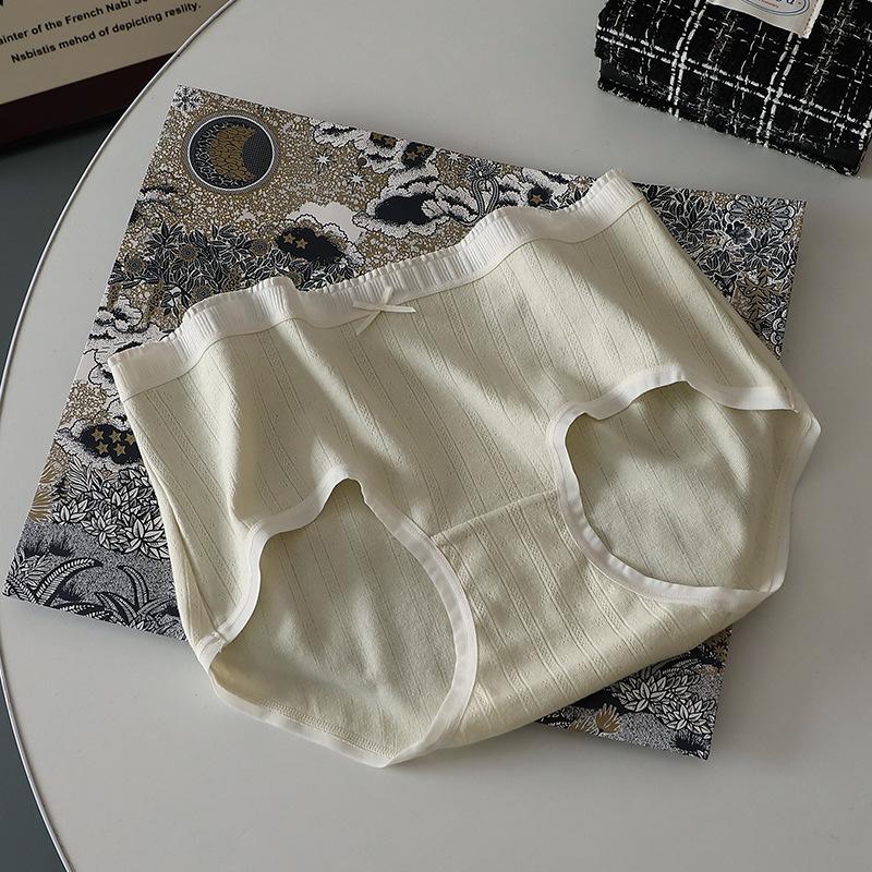 

Трусики со средней посадкой, простые и удобные, приятные к коже, без ластовицы, с маленьким бантиком, контрастного цвета, треугольные, женские One size мятный зеленый