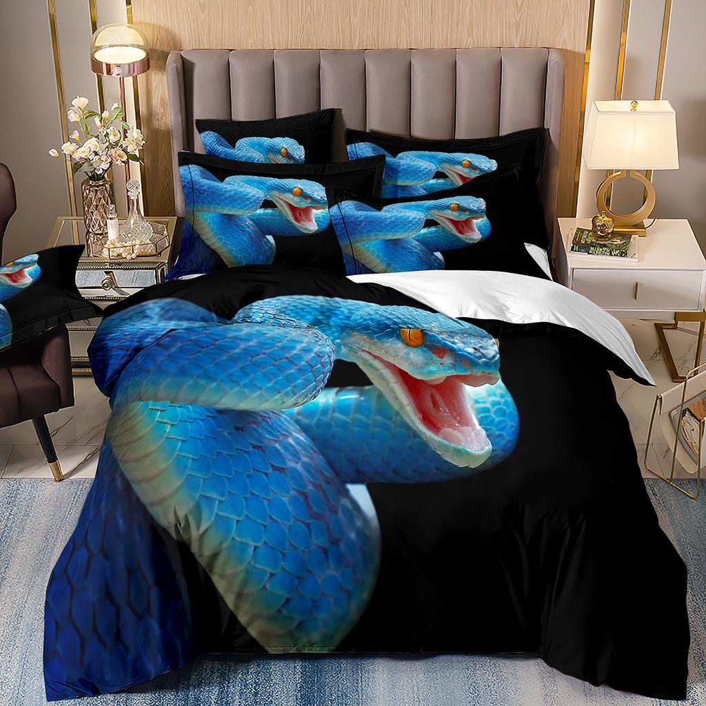 3D Digital Printing Bedding Three-Piece Set Animal Cobra Sheet Duvet Cover