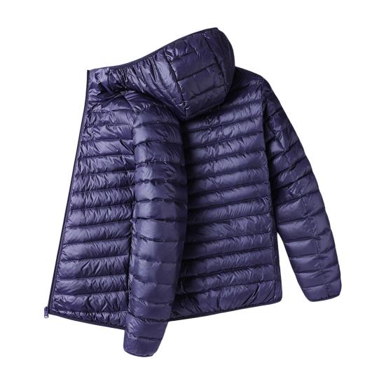 Men Winter Cotton Coat Hooded Long Sleeve Solid Color Lightweight Cotton Jacket with Pockets Cold Weather Outerwear