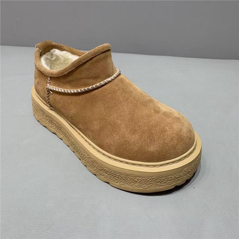 

Winter velvet platform cotton shoes short boots turned fur casual warm snow boots board shoes jw 38 верблюд