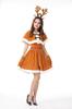Osseoca Women's Santa Dress, Reindeer Cosplay Costume Set with Bolero, Headband, and Belt, Perfect for Christmas and Parties