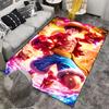 "Anime Pirate Character Carpet with Fiery Tropical Style Background" Suitable for use as an anti-slip for living room bedroom sofas
