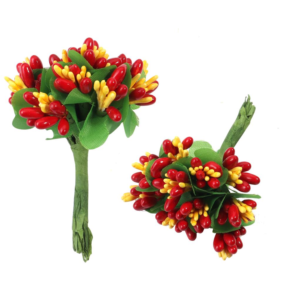 20pcs Bud Stamens Family Garden Handmade Artificial Bouquet Wedding Merry Christmas Decoration DIY Pearl Craft Fake Flowers