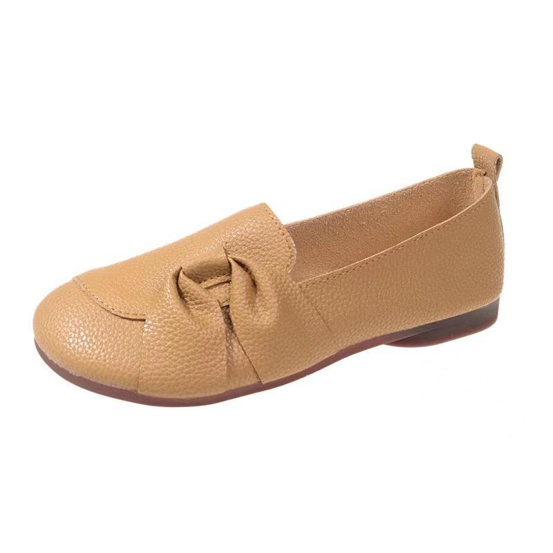 European American Flat Bottomed Women's Shoes 2024 Autumn New Soft Sole Anti Slip Design Sense Daily Flat Bottomed Single Shoes