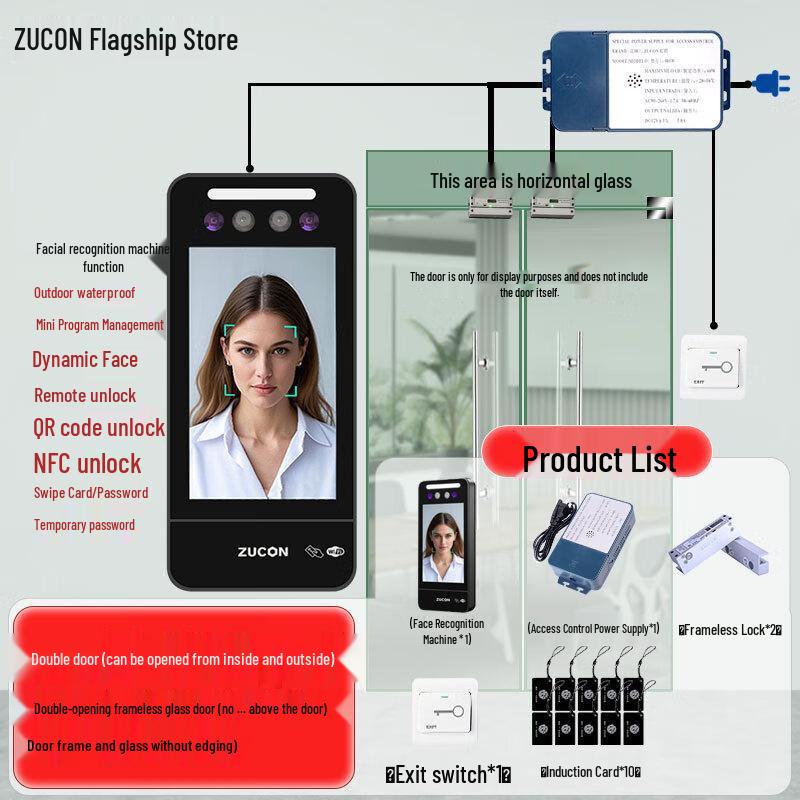 

ZUCON Dynamic Face Recognition Access Control System CN plug (adapter included)