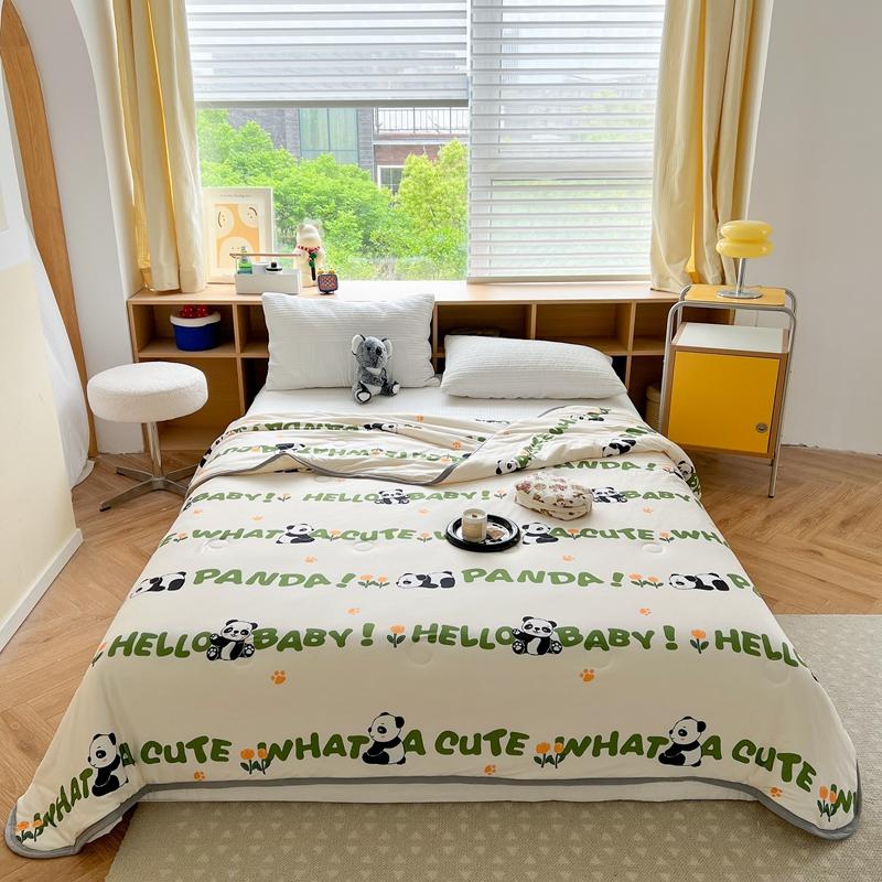 Cartoon Dinosaurs Penguins Summer Quilt Funny Animals Pattern Air-conditioning Cool Comforter Breathable Soft Thin Blanket
