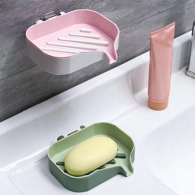 Wall-mounted Drain Soap Dish Holder Punch-Free Draining Soap Storage Rack  Kitchen