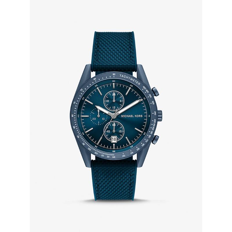 

Мужские часы Michael Kors Oversized Warren синего тона с нейлоновым ремешком MK9142 тёмно-синий