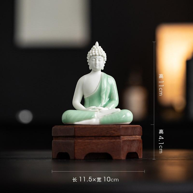 Figură statuie Buddha Sakyamuni, figură Buddha Tathagata, lampă ceramică, cerc pentru sufragerie, verandă cu tămâie, decor pentru casă