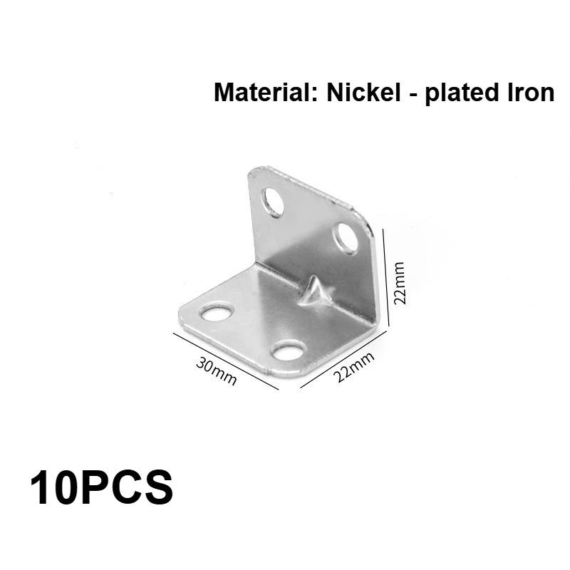 10/20PCS Thickened 4 Hole L Shaped Angle Bracket Iron 90 Degree Right Angle Furniture Wood Cabinet Fixing Connector Brace