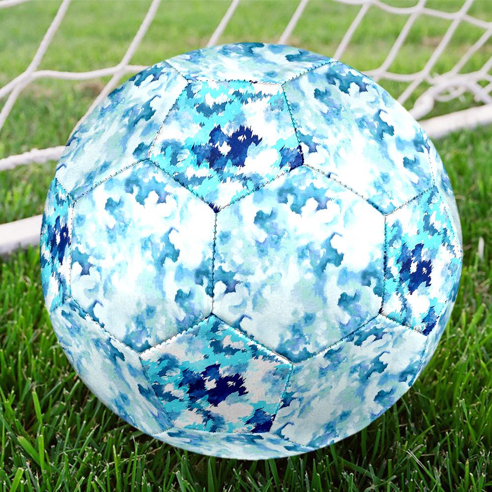 1PC Blue Abstract Soccer Ball Size 5 Football Machine Sewn Indoor/Outdoor Universal Football Gift W34 Size 5