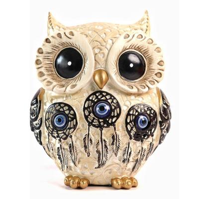 Owl Statue for Good Luck II Aesthetic Resin Owl Art Figure Showpiece II 3.5 Inch II Feng Shui & Vastu II Evil Eye II Owl Showpiece for Home Decor