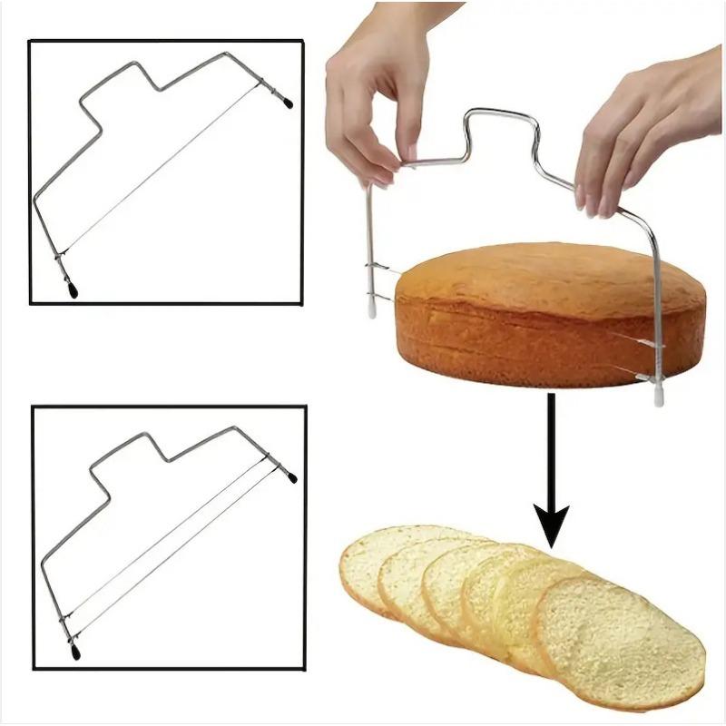 Adjustable Double Slice Bread Cutter Durable Leveler Stainless Steel Cake Baking Accessories