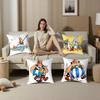 Komiksowa Przygoda A-Asterix O-Obelix Poszewka na Poduszkę Pluszowa Tkanina Miękka Poszewka Dwustronny Druk Poszewka na Poduszkę Domowe Prezenty