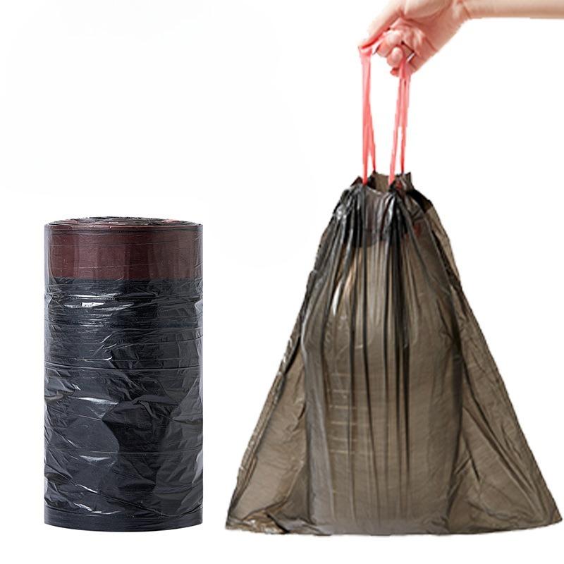 Automatyczny worek na śmieci ze ściągaczem Pogrubiony Przenośny do użytku domowego Duży czarny plastikowy worek do kuchni i akademika