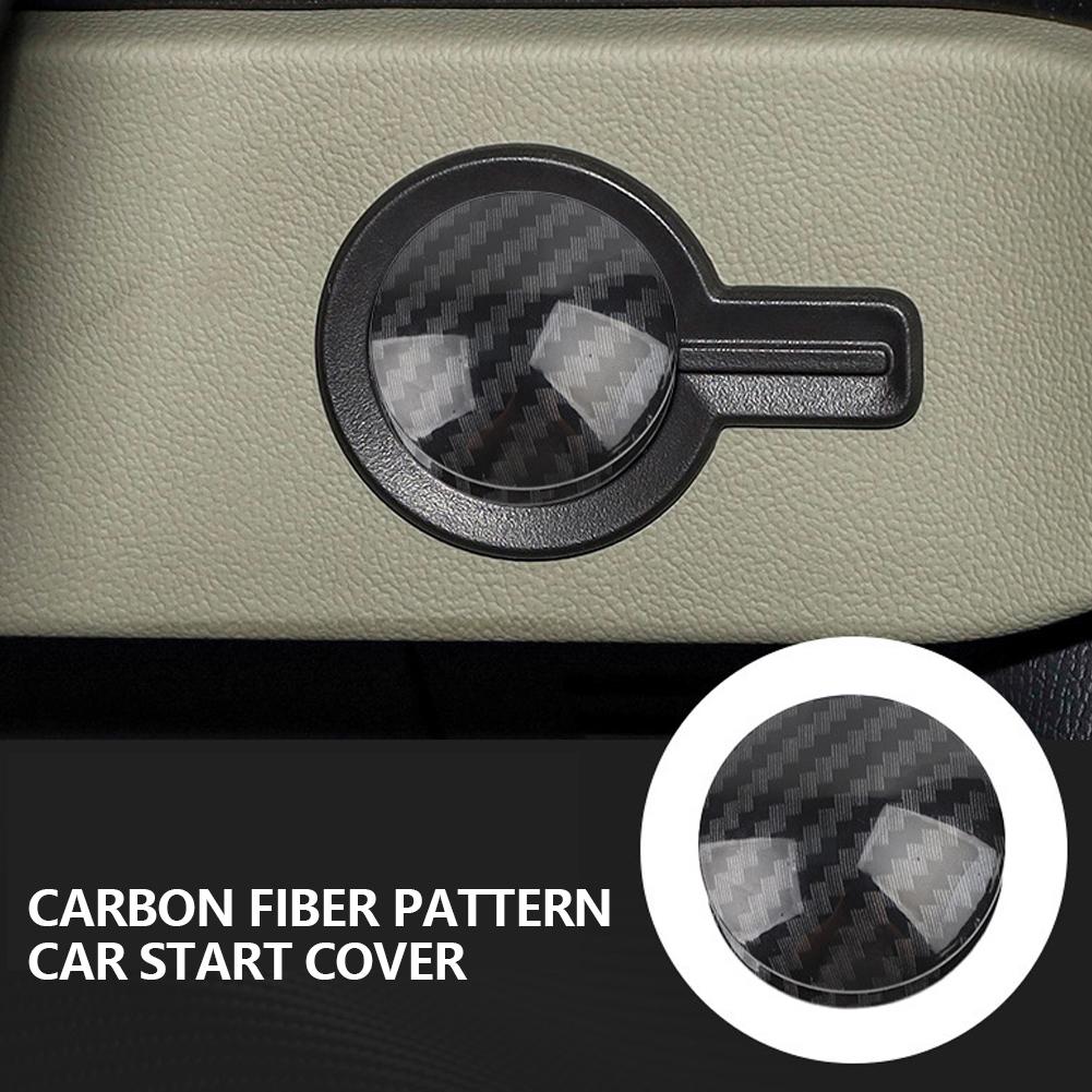 1PC Carbon Fiber Engine Start Button Cover Ignition Switch Protector Interior Decoration & Scratch Protection