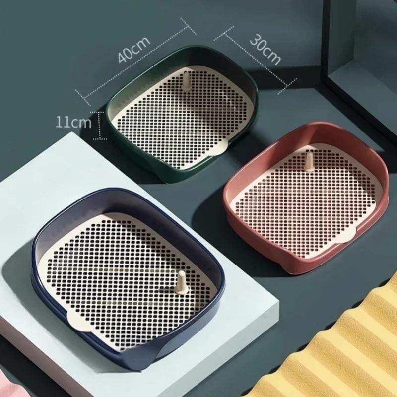Portable Pet Toilet Training Kit Plastic With Pillar Toilet Mat Potty Tray Pee Pad Dog Urinary Trainer For Puppy Potty Training