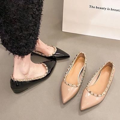 Fried Street High Value Pointed Rivet Lazy Shoes Shallow Mouth Summer Versatile Rivet Anti-skid Shoes Tide