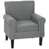 Living Room Armchair Upholstered In Fabric Relax Armchair with Armrests Removable Seat for Bedroom 79x72.5x88 Cm Gray
