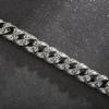 Vintage Solid 316L Stainless Steel Man Bracelet for Men 12MM Width Curb Link Chain Men's Bracelets Bangles Wrist On Hand Jewellery