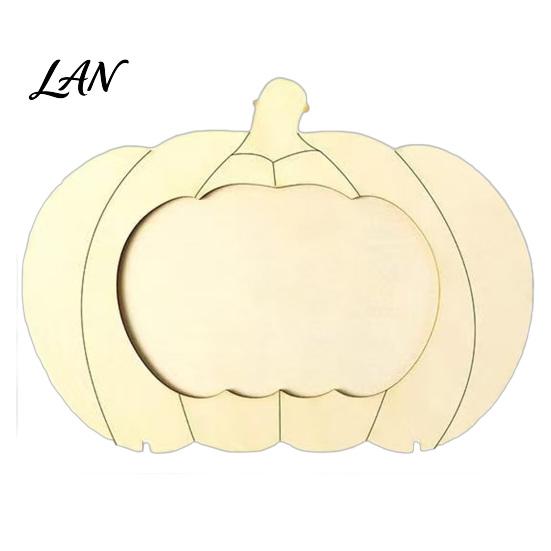 Unfinished Wood Photo Holder Wooden Pumpkin Frame, Halloween Thanksgiving DIY Paintable Craft for Kids, Blank Kids Picture Holder, Fall Harvest