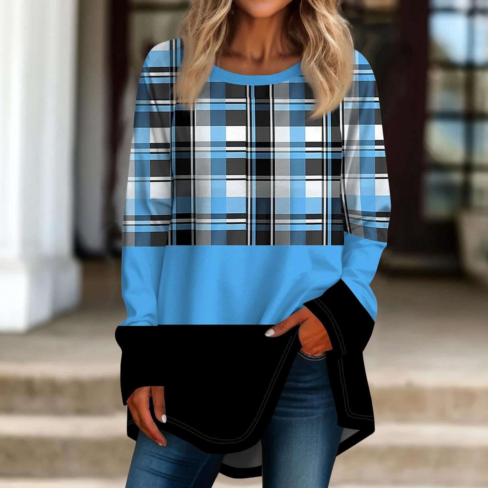 

Женская негабаритная полосатая рубашка с длинными рукавами и круглым вырезом, полосатая футболка, верхний пуловер XXXL