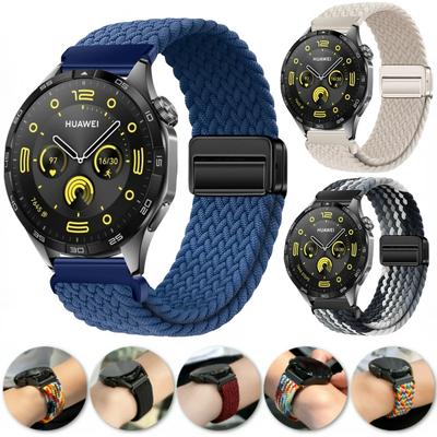 Cinturino Magnetico in Nylon Intrecciato da 20mm 22mm per Samsung Galaxy 4 5 6 44mm 40mm/Classic/5 Pro/Gear S3 Braccialetto per Huawei Watch GT 4 3 2 Pro 46mm